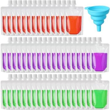 Imagem de Bolsas de suco de plástico Patelai 150 peças com funil de 90 mL