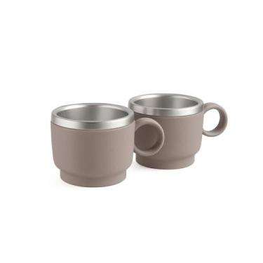 Imagem de Kit 2 Xícaras para Café Tramontina em Aço Inox Cinza 80 ml
