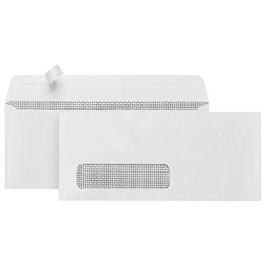Imagem de Envelopes de segurança de janela única com selagem automática nº 10 da Bulk 3000 - para faturas QuickBooks e declarações comerciais - cheques impressos por computador com aba forte de descascar e
