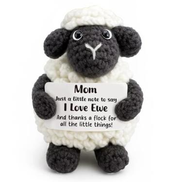 Imagem de AVALYNNE Handmade Crochet Little Black Sheep Gift for Mom from Daughter - with Funny Love Ewe Pun Card - Cute Mother's Day, Birthday, Thanks a Flock Appreciation Keepsake for Mother