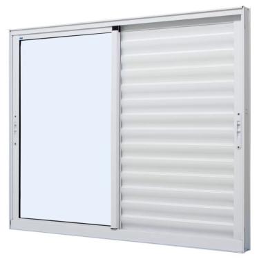 Imagem de Janela Veneziana Caribe 3 Folhas 1,20x1,00m Branca - 1006-73 - Jap