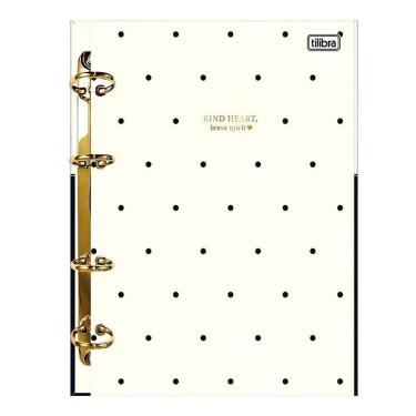 Imagem de Fichário Caderno Argolado West Village 160 Folhas Branco Com Poá Preto - Tilibra