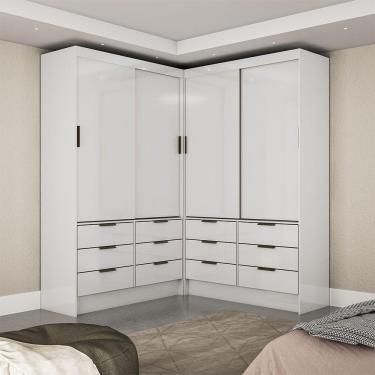 Imagem de Closet Casal Duplo Sevilha 4portas 12 Gavetas Carioca Móveis Branco