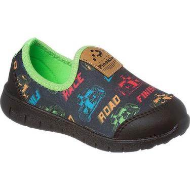 Imagem de Tênis Calce Fácil Menino Estampa de Carrinho - PINOKIO CALÇADOS, Preto