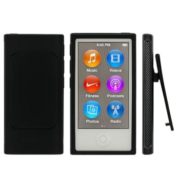 Imagem de Capa de borracha TPU para iPod Belt Clip para Apple iPod Nano 7ª geração 7G 7 capa protetora para iPod Classic capa protetora para pod capa de substituição para leitor de MP3 – preta