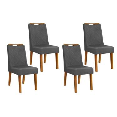 Imagem de Kit 4 Cadeiras De Cozinha Stela 4 Un Ipe Suede Lunar
