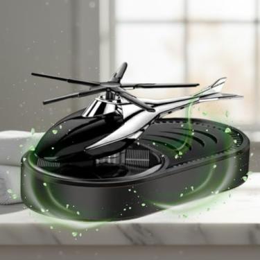 Imagem de Difusor de aroma giratório de helicóptero de energia solar, aromatizador de ar para carro, difusor de óleo essencial de perfume de longa duração, eliminador de odores para carro (Colônia)