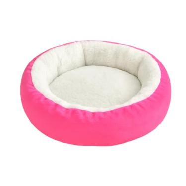 Imagem de Cama Caminha Pet Redonda de Sherpa para Gatos e Cachorros Macia, Quentinha e Confortável Excelente Qualidade 50 * 50cm(Pink)