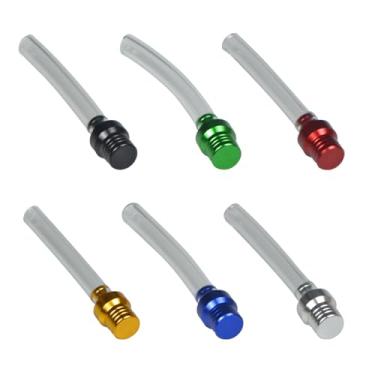 Imagem de Pacote com 6 tampas de ventilação universal para tanque de combustível para motocicletas – mangueira de respiro de alumínio, serve para quadriciclos, motos e bicicletas (cores mistas + branco, grande