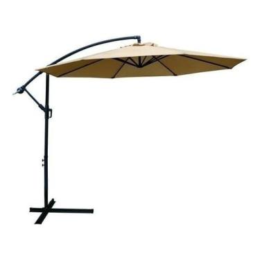 Imagem de Ombrelone Guarda Sol De Praia Jardim Lateral 3 Metros Bege