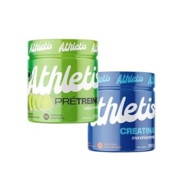 Imagem de Athletis Nutrition, Kit Creatina Monohidratada Athletis 300g + Pré-treino Athletis - 300g - Sabor Limão