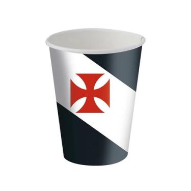 Imagem de Copo de Papel Lembrancinha Vasco Futebol 8 Un 200 ml Festcolor - Inspi