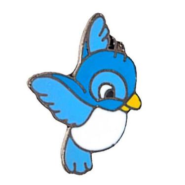 Imagem de Alfinetes de broche, lindo pássaro azul, desenho animado, crachá de la