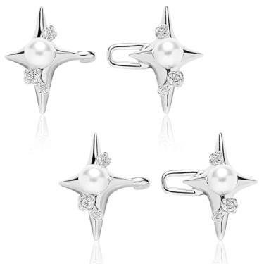 Imagem de Conjunto de 2 calças apertadoras de cintura, clipe modelador de cintura de estrela pérola, clipe apertado, botões jeans instantâneos ajustáveis sem costura para jeans, vestidos soltos, saias, mangas