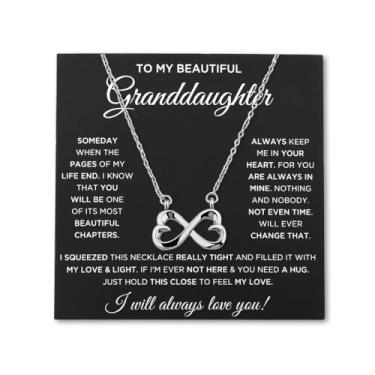 Imagem de Sudaporn Colar To My Beautiful Granddaughter da Grandfather Grandmother, colar de coração infinito inspirador com cartão I Love You Granddaughter Gifts for Christmas Birthday
