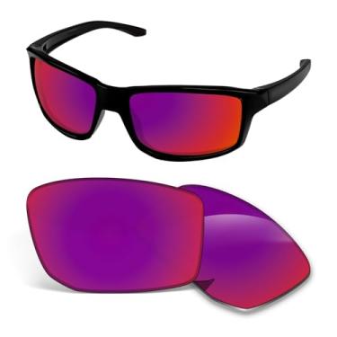 Imagem de Biyxpiv Lentes de substituição de 1,5 mm compatíveis com óculos de sol Oakley Gibston XL OO9470 62 mm, antiarranhões e resistentes a impactos, Midnight Sun espelhado