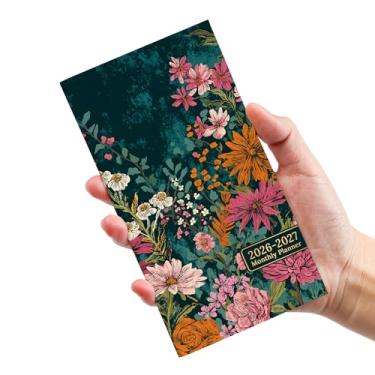 Imagem de Calendário de bolso 2026-2027 para bolsa, agenda mensal de dois anos, tamanho de bolso, 16,5 cm x 8,9 cm, janeiro de 2026 a dezembro de 2027, calendário pequeno para escola, trabalho e casa