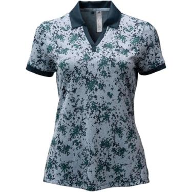 Imagem de adidas Camisa polo feminina Jacquard Golf, Azul maravilha, P