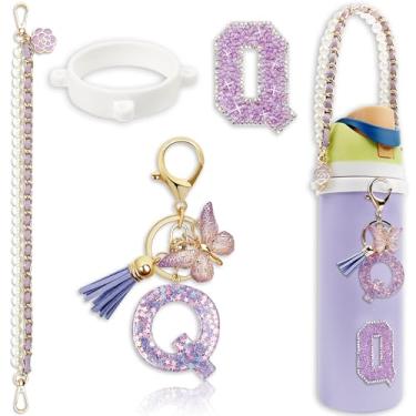 Imagem de Acessórios de letras para garrafas de água Owala – 680 g 947 g 1,134 g, com lindo pingente inicial e alça de alça, compatível com Free Sip, copo de café, Owala Kids, Sway, Stanley Cup Accessories