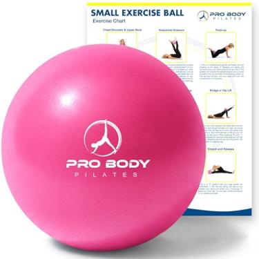 Imagem de ProBody Pilates Bola de exercícios pequena - bola de treino de 22 cm para estabilidade, barra, ioga, terapia central e fisioterapia, academia em casa e uso no escritório (rosa)