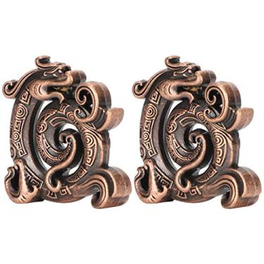 Imagem de Suporte de incenso para varas em forma de dragão liga de meditação ornamentos de ioga conjunto de 2 peças legal detalhado lindo queimador de sândalo para sala de estudo quarto (Vermelha)