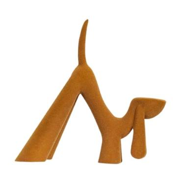 Imagem de Fenteer Enfeite de animal para móvel de TV, escultura minimalista e charmosa em resina para decoração de casa, mesa de centro e sala de jantar, Cão de Orelhas