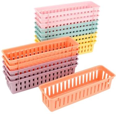 Imagem de Hikio 15 porta-lápis boho para mesa, crianças, cestos de plástico para organizar a sala de aula, organizador para estudantes, mesa, professores, escritório, sala de aula, material escolar