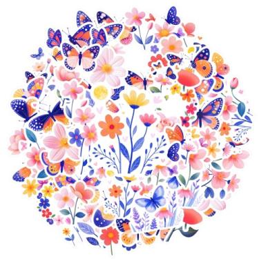 Imagem de 35 peças borboletas flores adesivos de brinquedo engraçado adesivos florais para laptop bagagem scrapbook diário adesivo DIY telefone guitarra laptop notebook mala copo