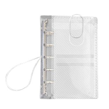 Imagem de Fichário de cartão de foto – capa de planejador recarregável com 5 anéis, fichário transparente M5 com dobra tripla - para armazenamento de papel, casa, escola, viagem, gerenciamento de arte