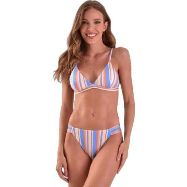 Imagem de Biquíni Areia Branca Baly Frente Única Stripe Azul, P