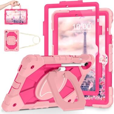 Imagem de WESOROL Capa para Samsung Galaxy Tab S10 Lite/S10 FE/S9 FE 10,9 polegadas Galaxy Tab S9 11 polegadas, capa à prova de choque para tablet Samsung S9 FE com protetor de tela, suporte giratório para