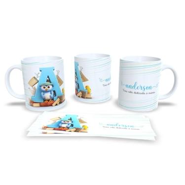 Imagem de Caneca Personalizada Professor com Coruja, Cerâmica Branca, Design Educacional, Uma Vida Dedicada a Ensinar (a)