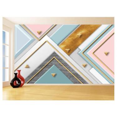 Imagem de Papel De Parede 3D Estilo Marmore Cores Formas 3,5M Mbr68 - Você Decor