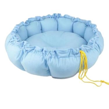 Imagem de Cama Pet com Design Londres, Tamanhos M 46cm, G 60cm, GG 76cm, Conforto e Estilo para Cães e Gatos(Azul Bebê,M (46cm))