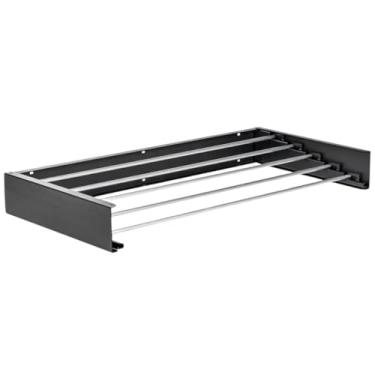 Imagem de Varal Retrátil de Parede Multibarras Compacto Reforçado 80cm Prático Lavanderia (preto)