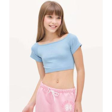 Imagem de Blusa Juvenil Cropped Sem Costura Marisa Tam 10 a 16-39030, 16, Azul