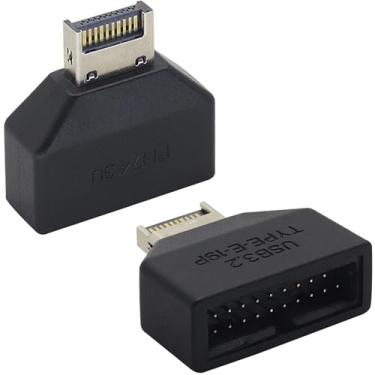 Imagem de AAOTOKK Adaptador de expansão de painel frontal USB 3.0, adaptador de plugue interno macho de 20 pinos macho de 5 Gbps, para expansão da porta USB C/A na frente da caixa do PC (2 peças/PH743U)