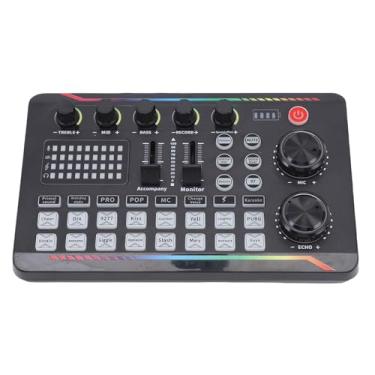 Imagem de Yunseity Mixer de áudio Profissional, Placa de Som de Transmissão Ao, Pode Conectar até 3 Telefones Celulares, para Podcast, Gravação de PC, Jogos de karaokê