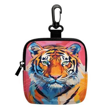 Imagem de Porta-chaves Tiger Mini porta-moedas, bolsa portátil para chaves, moedas, fone de ouvido, batom, porta-cartões, organizador de cabos, bolsa com zíper, acessórios 2