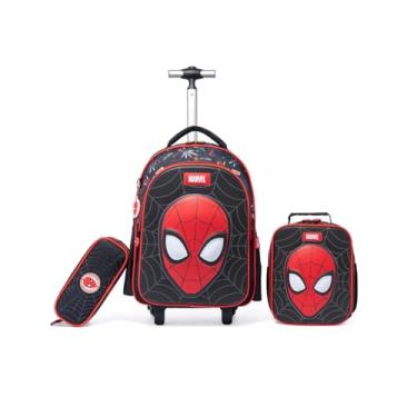 Imagem de Kit Mochila Lancheira Estojo Spider Man Rodinha Disney