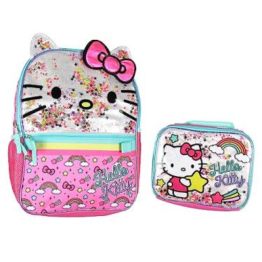 Imagem de AI ACCESSORY INNOVATIONS Hello Kitty Glitter 2 Piece School Travel Backpack Set For Girls With Detachable Insulated Lunch Box