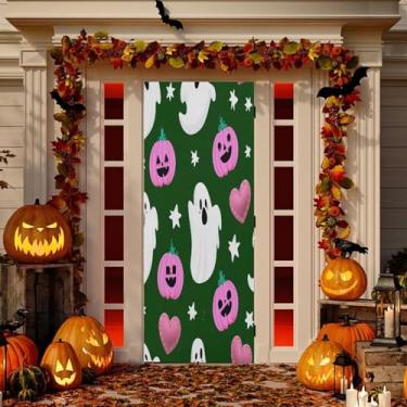 Imagem de Wassud Linda decoração de capa de porta Boo-boos e corações faixa interna externa decoração de casa de varanda grande decoração de porta da frente 96 x 98 polegadas