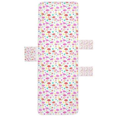 Imagem de STAYTOP Capa de toalha de cadeira de descanso, capa de espreguiçadeira macia de cogumelos de desenho animado, capas de cadeira de praia com bolsos para jardim ao ar livre, pátio, pátio, banhos de sol