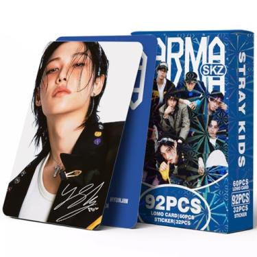 Imagem de KPOPBP Stray Kids 92 PCS Karma Album Photocards Kpop SKZ Lomo Cards e 32 PCS Adesivo para laptop, presente para meninos e meninas