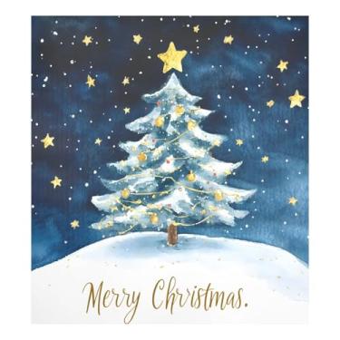 Imagem de STAYTOP Capa magnética para máquina de lavar louça, árvore de Natal e estrelas, 58 x 66 cm, capa decorativa para geladeira para porta da frente, adesivo magnético para máquina de lavar, painel de