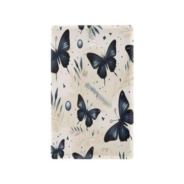 Imagem de Wassud Placa de cobertura para interruptor de luz, 1 capa de tomada em branco, placa de parede, borboletas pretas, decoração de casa, sala de estar, quarto, decoração