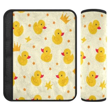 Imagem de Burbuja Capa para cinto de segurança de carro Cute Rubber Ducks Protetor de cinto de segurança de carro macio confortável para alça de ombro de assento, 1 par pequeno