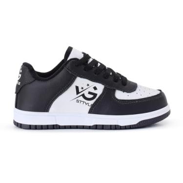 Imagem de Tênis Infantil Para Meninos Masculino Dia a Dia Escola (Preto Branco, BR, Criança de 9 a 12 anos, Numérico, 32)