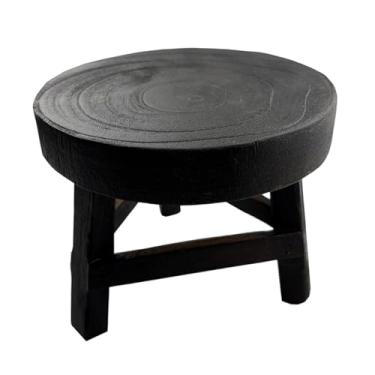 Imagem de Generic Banquinho de madeira para plantas, suporte decorativo redondo para vasos de bonsai, ideal para jardim, escritório, mesa e decoração de casa.