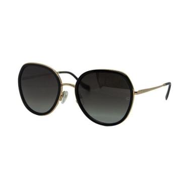 Imagem de Óculos Solar Ana Hickmann Ah90009 A01 Preto Brilho Lente Cinza Degradê